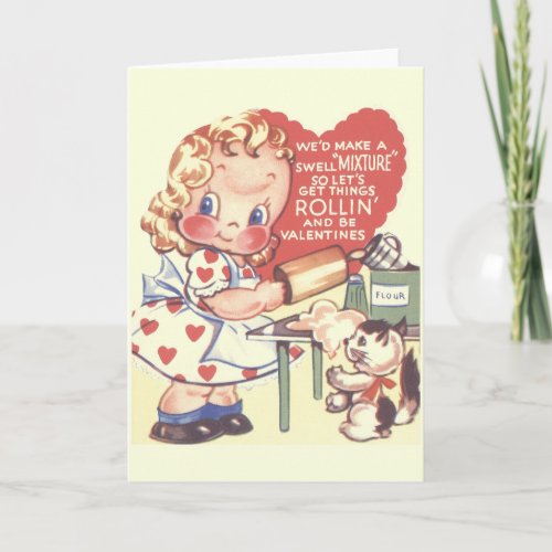 Vintage Little Baker Valentines Day Card