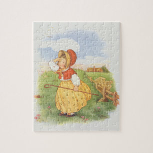 Vintage Little Bo Peep Mother Goose Nursery Rhyme Jigsaw Puzzle