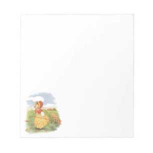 Vintage Little Bo Peep Mother Goose Nursery Rhyme Notepad