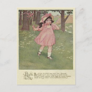 Vintage Little Bo Peep Postcard by thedustyattic at Zazzle