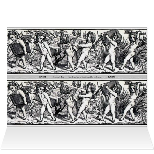 Vintage Little Book Carrying Cherubs Bookmark (Inside Horizontal (Top))