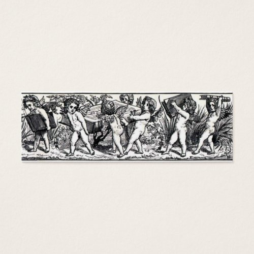 Vintage Little Book Carrying Cherubs Bookmark Business Card