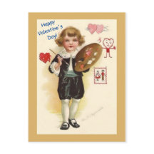 Vintage Little Boy Artist Beautiful Valentine copy