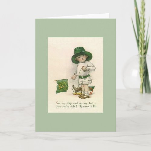 Vintage Little Boy Pat St Patricks Day Card