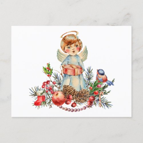Vintage Little Christmas Angel Postcard
