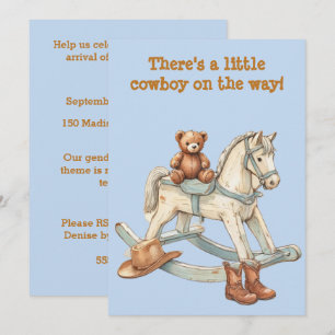 Vintage Little Cowboy Digital Download Invitation