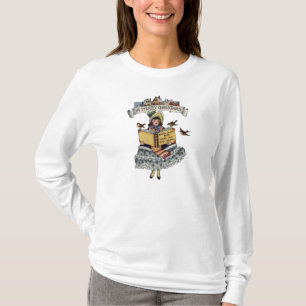 Vintage Little Girl and Xmas Santa Claus Book T-Shirt