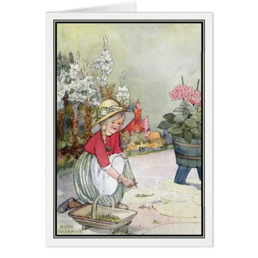 Vintage Little Girl Gardening by Anne Anderson (Front)