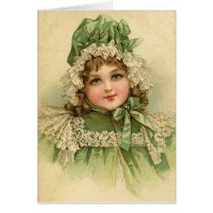 Vintage - Little Girl in Green, Cards