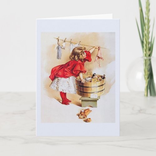 Vintage Little Girl Note Card