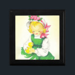 Vintage Little Girl Retro Cute Gift Box<br><div class="desc">This cute little girl with a duck is from a retro 1950s Easter card for the Spring.</div>