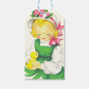 Vintage Little Girl Retro Cute Gift Tags