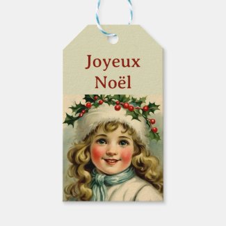 Vintage little girl with mistletoe
