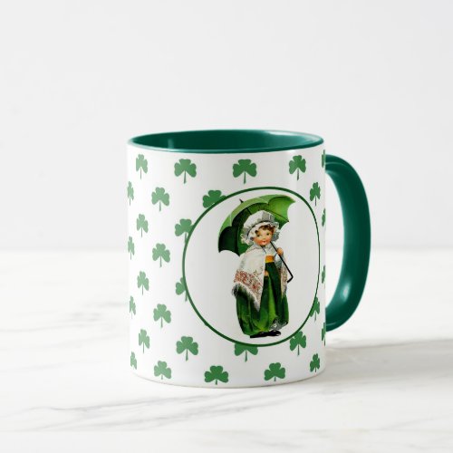 Vintage Little Irish Girl StPatricks Day Gift  Mug