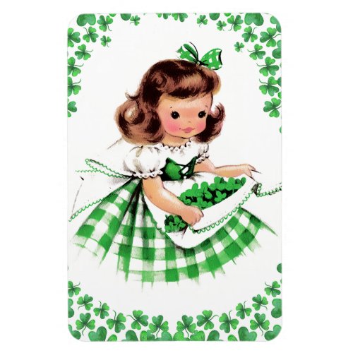 Vintage Little Irish Girl St Patricks Day  Magnet