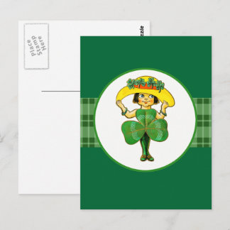 Vintage Little Irish Girl St. Patrick's Day Postcard