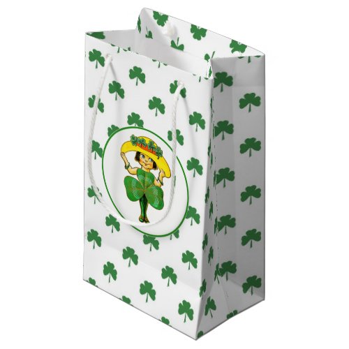 Vintage Little Irish Girl St Patricks Day  Small Gift Bag