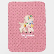 Vintage Little Lamb Baby Girl Blanket
