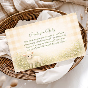 Vintage Little Lamb Meadow Flowers Books For Baby Enclosure Card