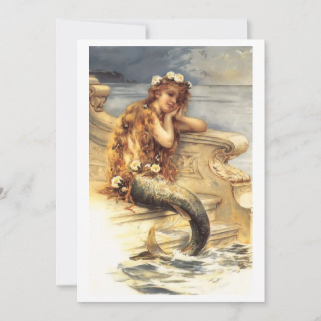 Vintage Little Mermaid  Note Card (Front)