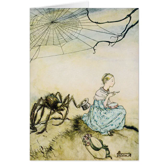 Vintage Little Miss Muffet by Arthur Rackham Cards | Zazzle