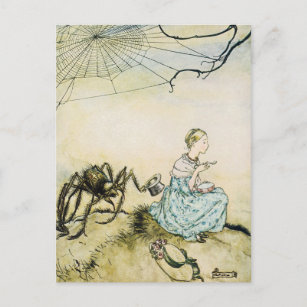Vintage Little Miss Muffet by Arthur Rackham Postcard