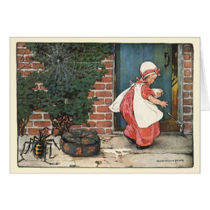 Vintage Little Miss Muffet Spider Nursery Rhyme Cards