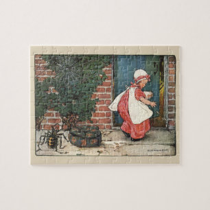 Vintage Little Miss Muffet Spider Nursery Rhyme Jigsaw Puzzle