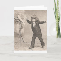 Vintage Little Orchestra Conductor Note Card