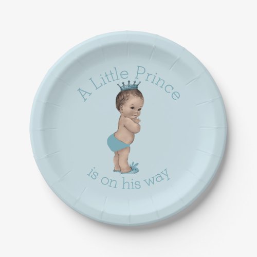 Vintage Little Prince Baby Shower Blue Paper Plates