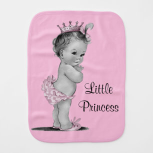 Vintage Little Princess Baby Pink Baby Burp Cloth