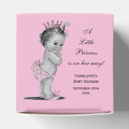 Vintage Little Princess Baby Shower Thank You Favor Boxes