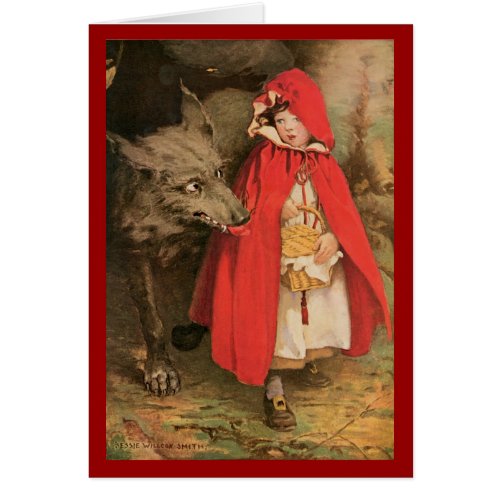 Vintage Little Red Riding Hood and Big Bad Wolf