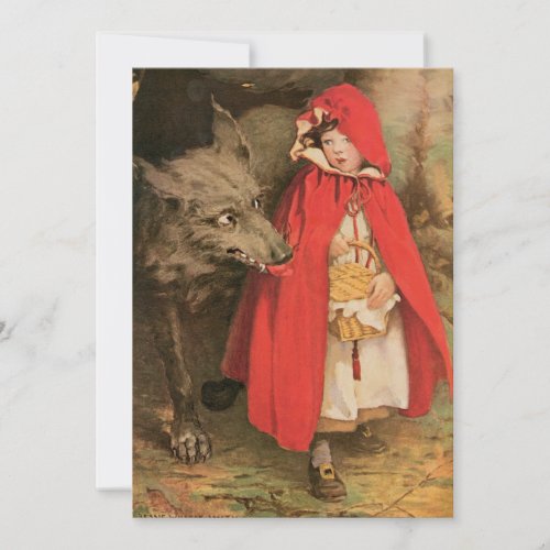 Vintage Little Red Riding Hood and Big Bad Wolf