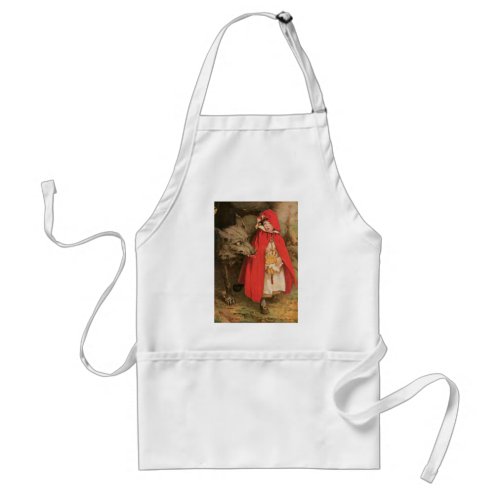 Vintage Little Red Riding Hood and Big Bad Wolf Adult Apron