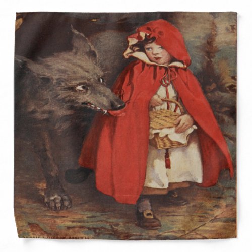 Vintage Little Red Riding Hood and Big Bad Wolf Bandana