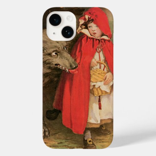 Vintage Little Red Riding Hood and Big Bad Wolf Case_Mate iPhone 14 Case