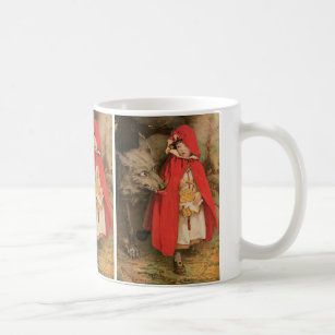 Vintage Little Red Riding Hood and Big Bad Wolf Coffee Mug