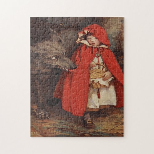 Vintage Little Red Riding Hood and Big Bad Wolf Jigsaw Puzzle