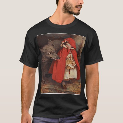 Vintage Little Red Riding Hood and Big Bad Wolf T_Shirt