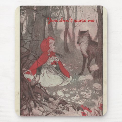 Vintage Little Red Riding Hood and Wolf Mouse Pad