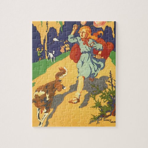 Vintage Little Red Riding Hood at a Birthday Party Jigsaw Puzzle