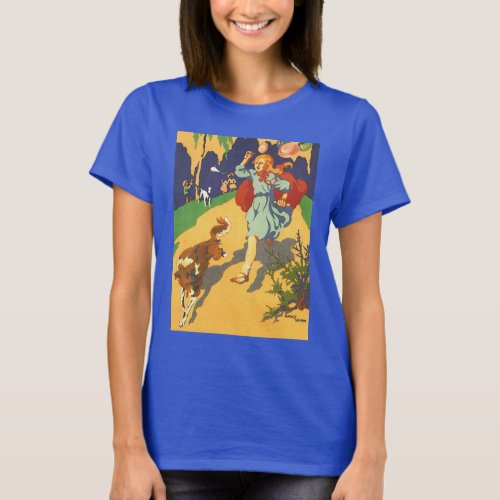 Vintage Little Red Riding Hood at a Birthday Party T_Shirt