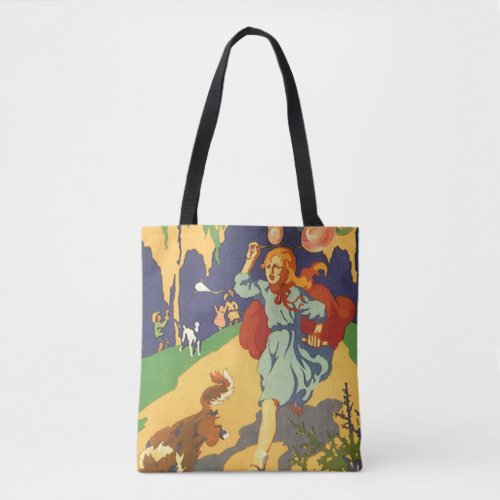 Vintage Little Red Riding Hood at a Birthday Party Tote Bag
