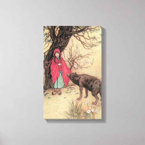 Vintage Little Red Riding Hood by Warwick Goble Canvas Print