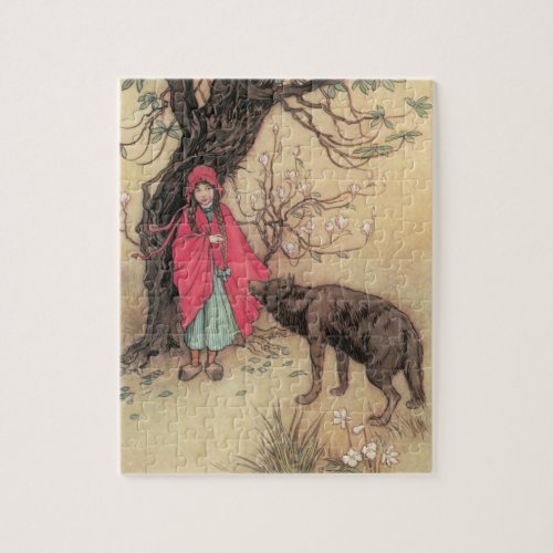 Vintage Little Red Riding Hood by Warwick Goble Jigsaw Puzzle