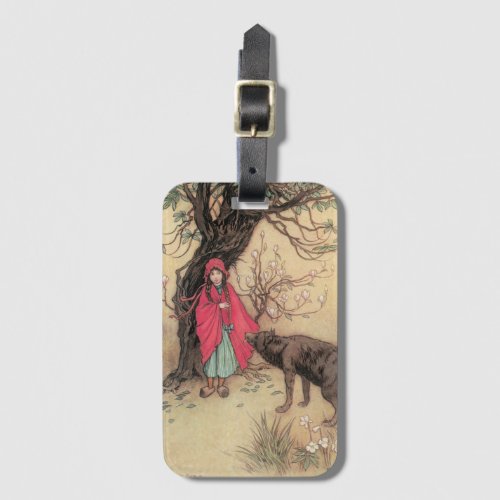 Vintage Little Red Riding Hood by Warwick Goble Luggage Tag