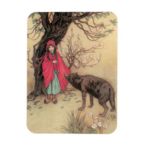 Vintage Little Red Riding Hood by Warwick Goble Magnet
