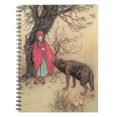 Vintage Little Red Riding Hood by Warwick Goble Notebook