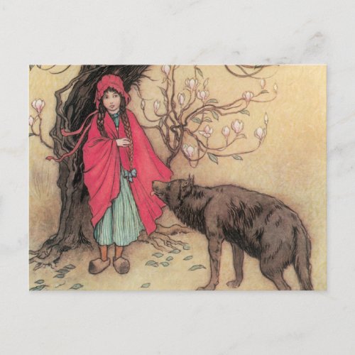 Vintage Little Red Riding Hood by Warwick Goble Postcard